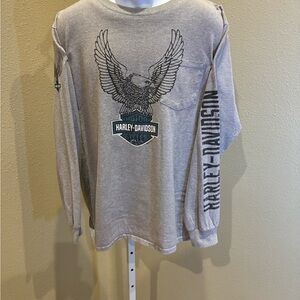 Harley-Davidson Light Gray Eagle Long Sleeve Shirt